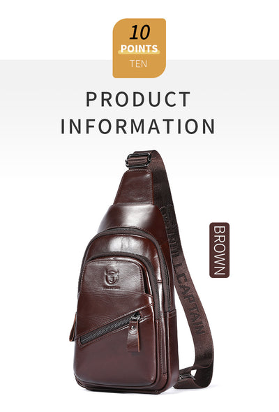 Bolsa Cruzada de Cuero Genuino Bull Captain - Gran Capacidad para Hombre - Image 18