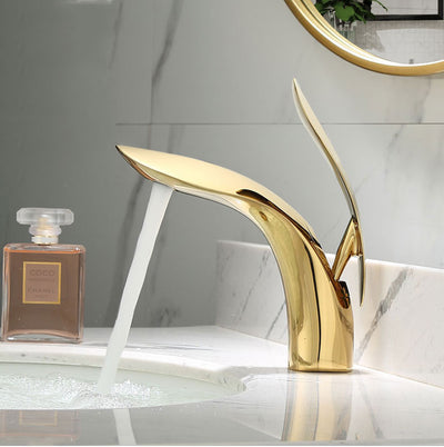 Grifo Monomando Empotrado Estilo Nórdico en Cobre Dorado - Image 10