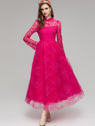 Vestido Largo Rose Red para Mujer - Elegancia Sofisticada - Image 19