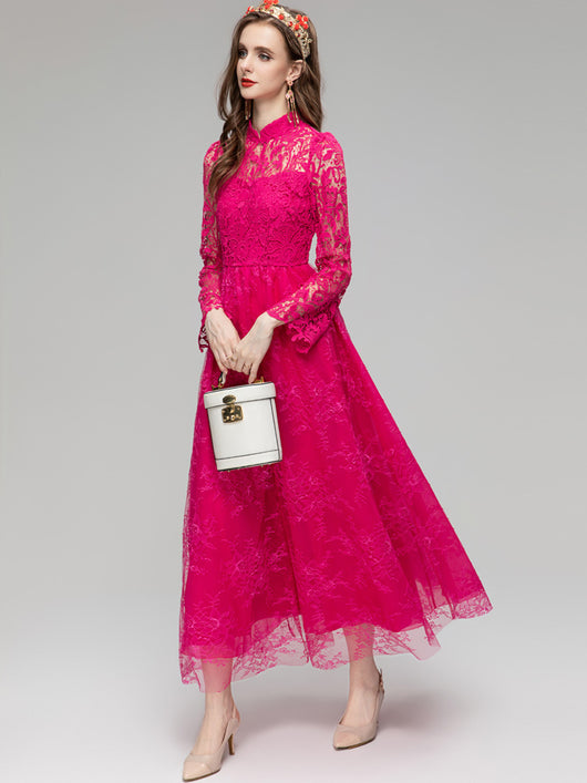 Vestido Largo Rose Red para Mujer - Elegancia Sofisticada - Image 21