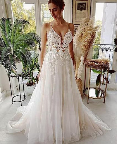 Vestido de Novia Elegante con Encaje y Espalda Descubierta - Image 18