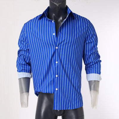 Cardigan Rayado Hombre Otoño Invierno - Camisa Manga Larga Estilo Europeo - Image 15