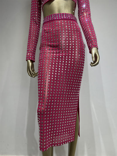 Falda Ajustada con Remaches para Mujer - Conjunto de Moda Hot Girl - Image 13
