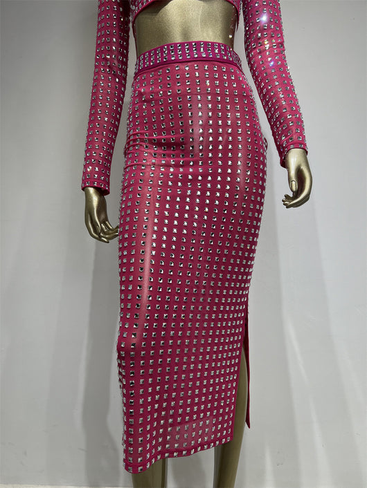 Falda Ajustada con Remaches para Mujer - Conjunto de Moda Hot Girl - Image 13