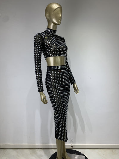 Falda Ajustada con Remaches para Mujer - Conjunto de Moda Hot Girl - Image 35