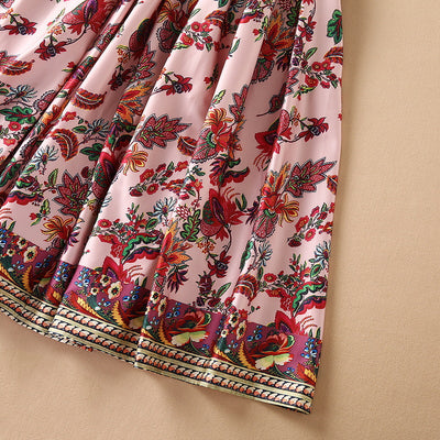 Vestido Estampado con Cuello Alzado y Mangas Abullonadas - Image 13