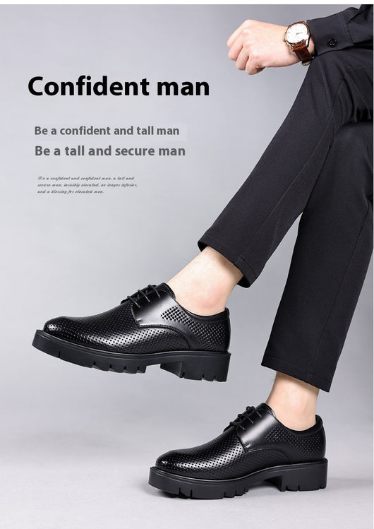 Zapatos de Cuero Cowhide Transpirables con Aumento de Altura para Hombre - Image 17
