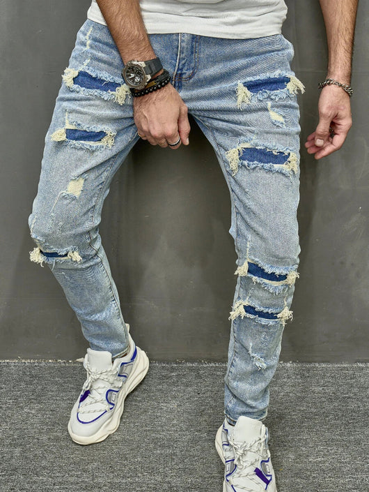 Pantalones Vaqueros Skinny Ajustados para Hombre con Efecto Desgastado - Image 14