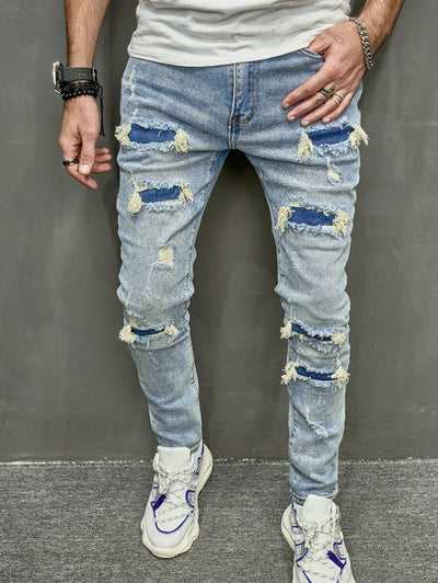 Pantalones Vaqueros Skinny Ajustados para Hombre con Efecto Desgastado - Image 15