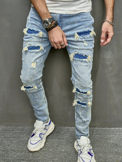 Pantalones Vaqueros Skinny Ajustados para Hombre con Efecto Desgastado - Image 17