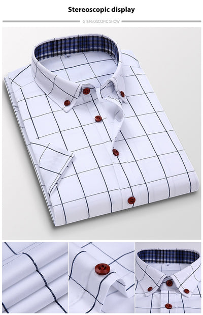 Camisa Casual Estilo Coreano Manga Corta Slim Fit Tallas Grandes Hombre - Image 33