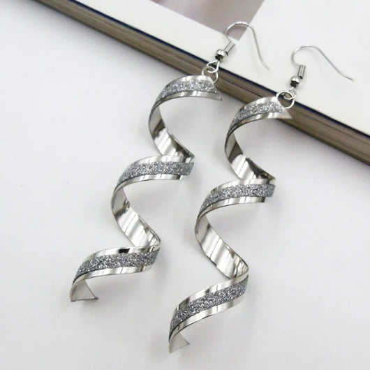 Aretes Largos Espiral Retorcidos Punk para Mujer - Joyería Charm Elegante - Image 13