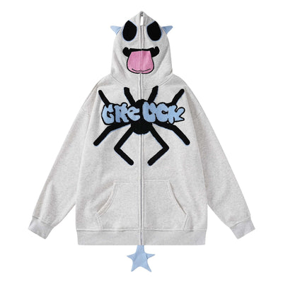 Cardigan Hoodie Infantil con Bordado de Araña y Letras - Image 31