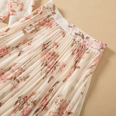 Conjunto Elegante: Blusa Anudada Manga Larga con Falda Plisada - Image 8