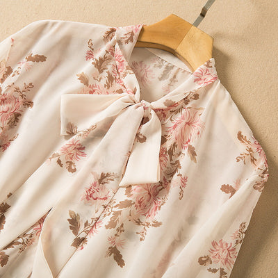 Conjunto Elegante: Blusa Anudada Manga Larga con Falda Plisada - Image 22