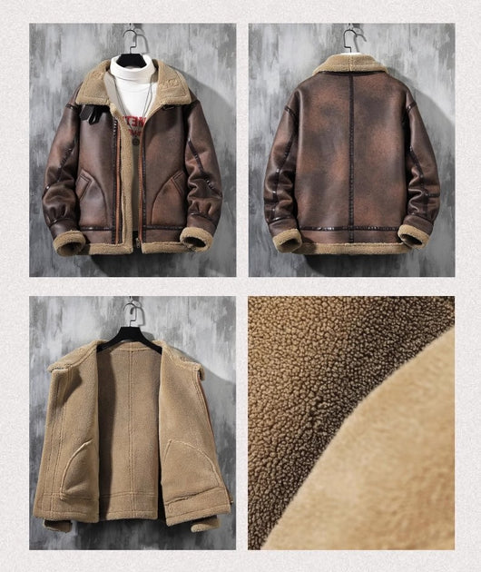 Abrigo de Lana de Cordero Acolchado con Forro Polar para Hombre - Image 17