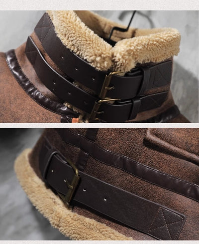 Abrigo de Lana de Cordero Acolchado con Forro Polar para Hombre - Image 18