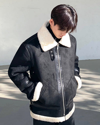 Chaqueta Casual de Lana de Cordero con Cierre para Hombre - Image 38