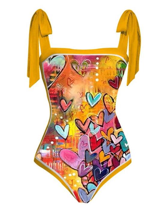Traje de Baño Dos Piezas Chiffon con Falda Cadera Estampada - Image 57