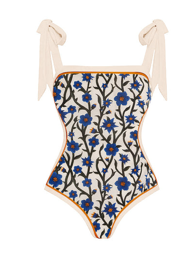 Traje de Baño Dos Piezas Chiffon con Falda Cadera Estampada - Image 58