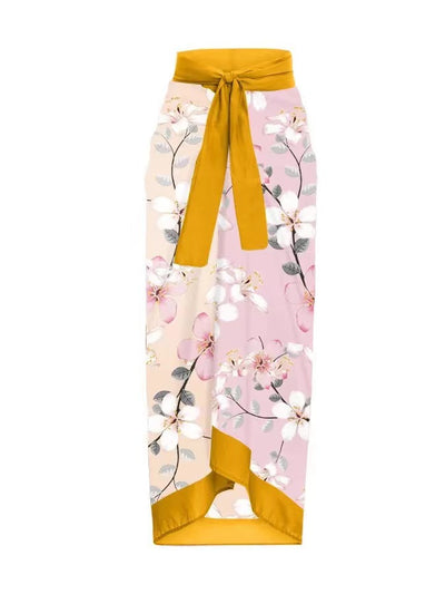 Traje de Baño Dos Piezas Chiffon con Falda Cadera Estampada - Image 69