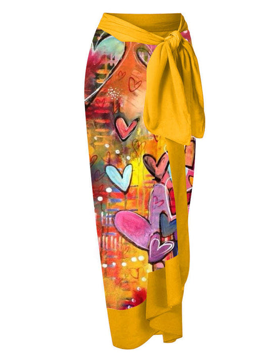 Traje de Baño Dos Piezas Chiffon con Falda Cadera Estampada - Image 79