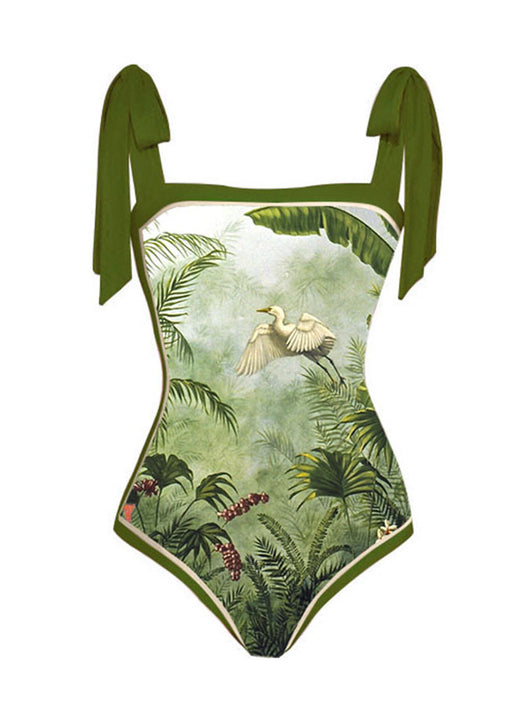 Traje de Baño Dos Piezas Chiffon con Falda Cadera Estampada - Image 84