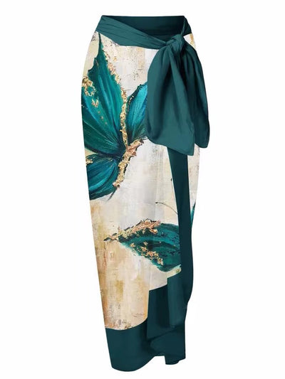 Traje de Baño Dos Piezas Chiffon con Falda Cadera Estampada - Image 88