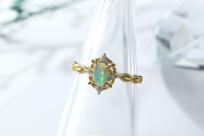 Anillo de Ópalo Natural Japonés en Plata 925 y Oro 10K - Image 6