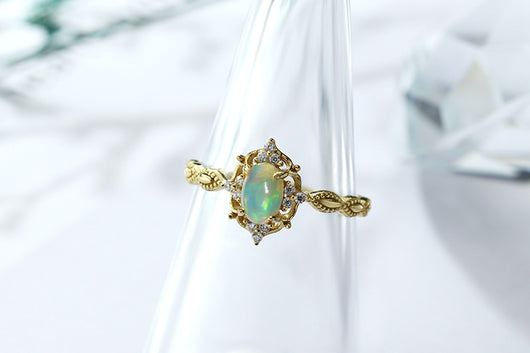 Anillo de Ópalo Natural Japonés en Plata 925 y Oro 10K - Image 6