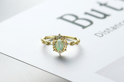 Anillo de Ópalo Natural Japonés en Plata 925 y Oro 10K - Image 7