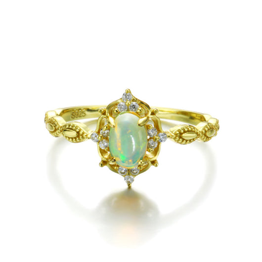 Anillo de Ópalo Natural Japonés en Plata 925 y Oro 10K - Image 9
