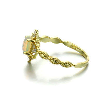 Anillo de Ópalo Natural Japonés en Plata 925 y Oro 10K - Image 11