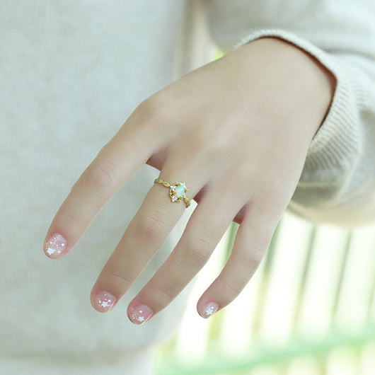 Anillo de Ópalo Natural Japonés en Plata 925 y Oro 10K - Image 12