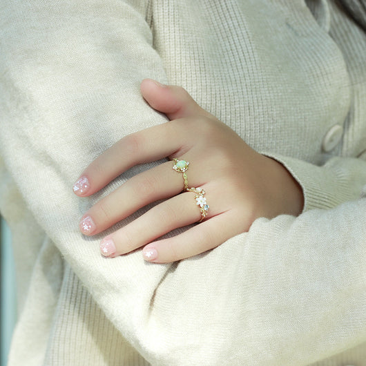 Anillo de Ópalo Natural Japonés en Plata 925 y Oro 10K - Image 14