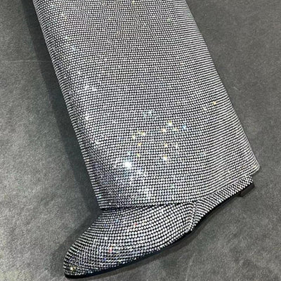 Botas Altas Hasta la Rodilla con Tacón Cuña Súper Alto y Hebilla Tiburón con Strass - Image 49