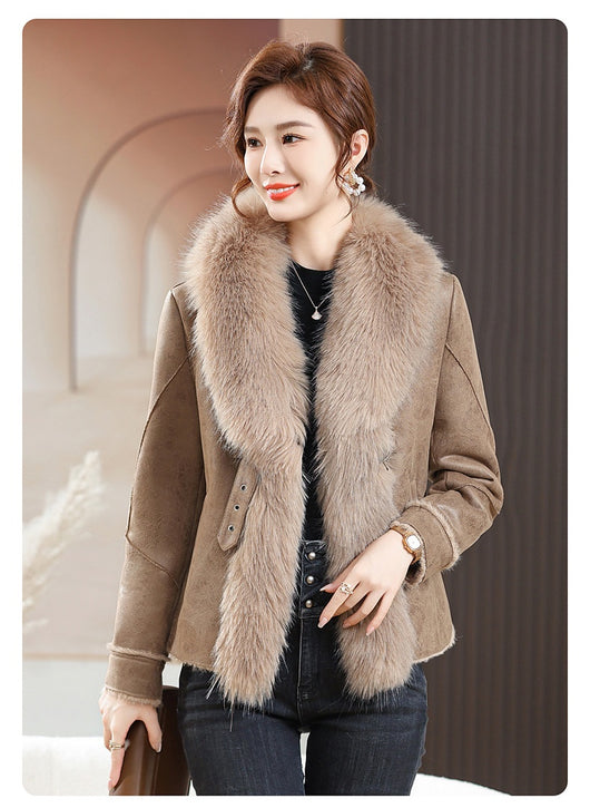 Abrigo Corto para Mujer con Cuello de Piel - Elegancia Invernal - Image 44