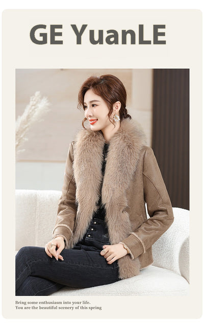 Abrigo Corto para Mujer con Cuello de Piel - Elegancia Invernal - Image 50