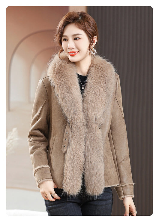 Abrigo Corto para Mujer con Cuello de Piel - Elegancia Invernal - Image 59