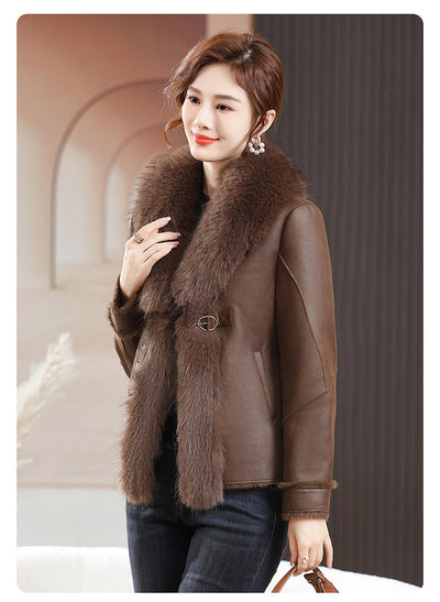 Abrigo Corto para Mujer con Cuello de Piel - Elegancia Invernal - Image 61