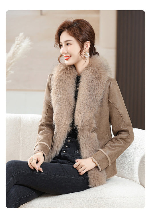 Abrigo Corto para Mujer con Cuello de Piel - Elegancia Invernal - Image 62