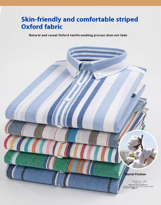 Camisa Casual de Cuello Cuadrado con Rayas para Hombre - Image 18