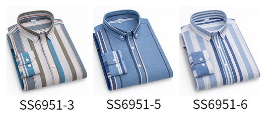 Camisa Casual de Cuello Cuadrado con Rayas para Hombre - Image 19