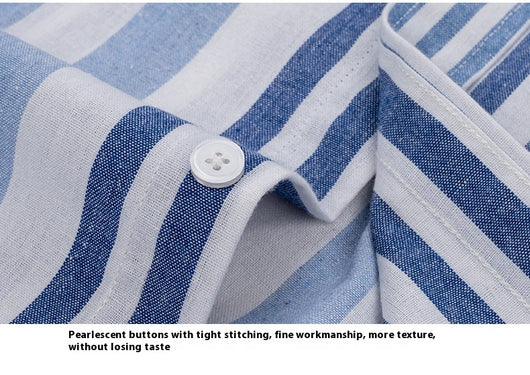Camisa Casual de Cuello Cuadrado con Rayas para Hombre - Image 21