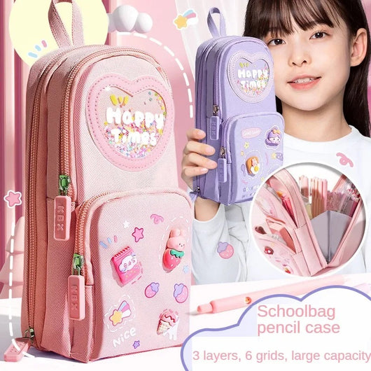 Bolsa de Lona para Lápices Grande con Tres Lindos Personajes Animados - Image 14