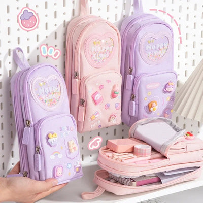 Bolsa de Lona para Lápices Grande con Tres Lindos Personajes Animados - Image 16