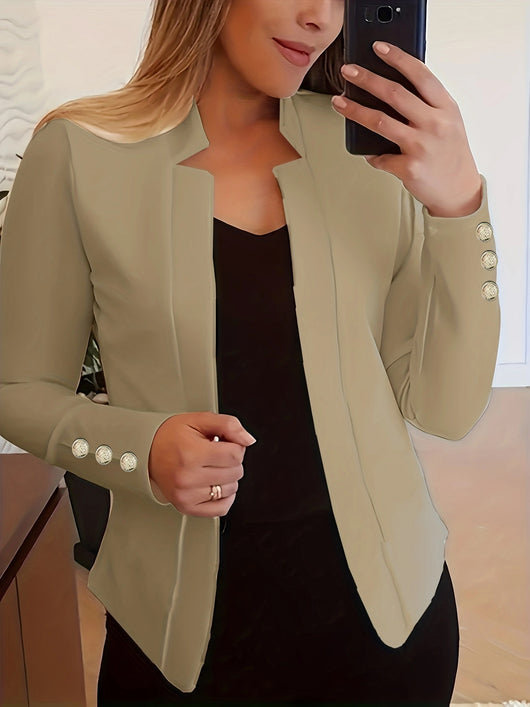 Blazer Ejecutivo de Color Sólido con Puños Estructurados - Image 23