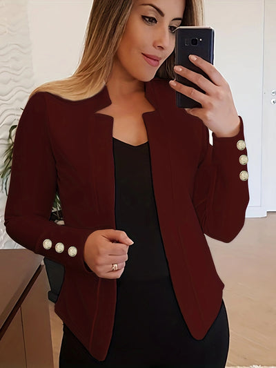 Blazer Ejecutivo de Color Sólido con Puños Estructurados - Image 28