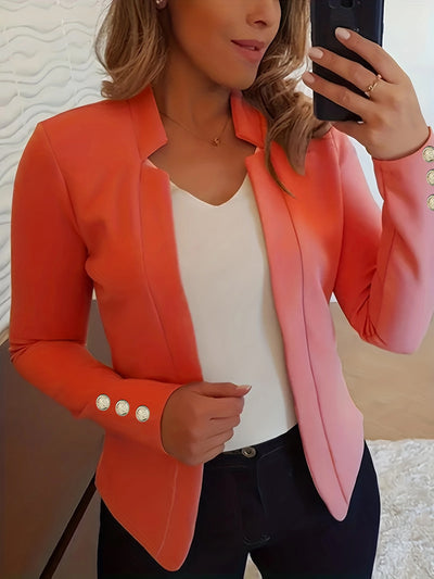 Blazer Ejecutivo de Color Sólido con Puños Estructurados - Image 34