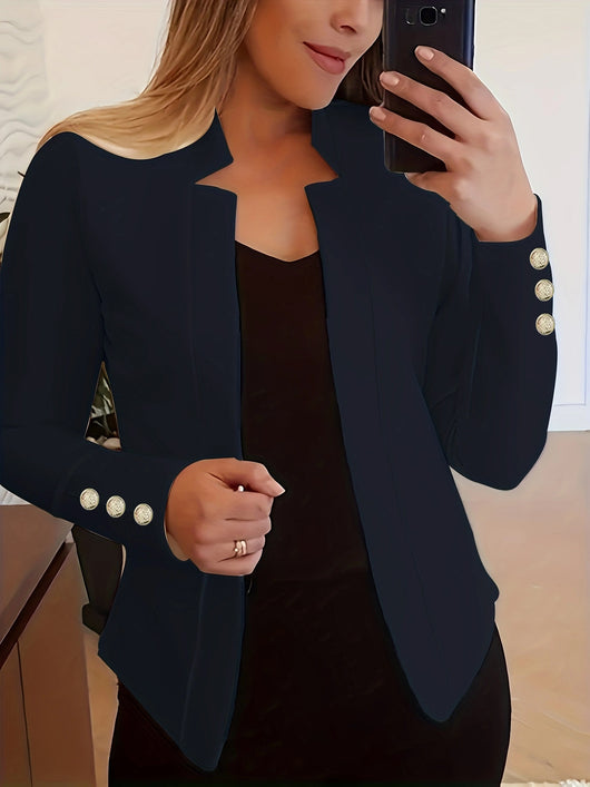 Blazer Ejecutivo de Color Sólido con Puños Estructurados - Image 35